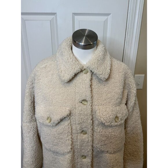 A.L.C. Cambrie Faux Shearling Shirt Sherpa Jacket SIze Large Women’s NWT $495 - Picture 3 of 7